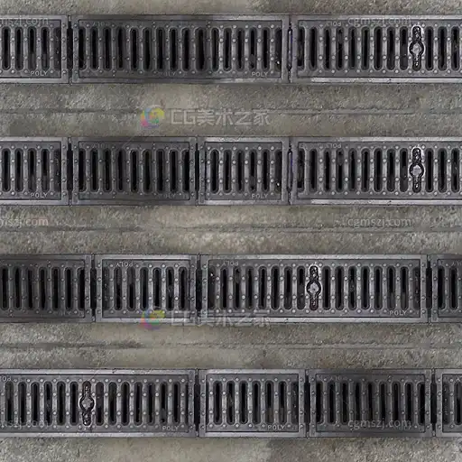 金属排水沟盖贴图