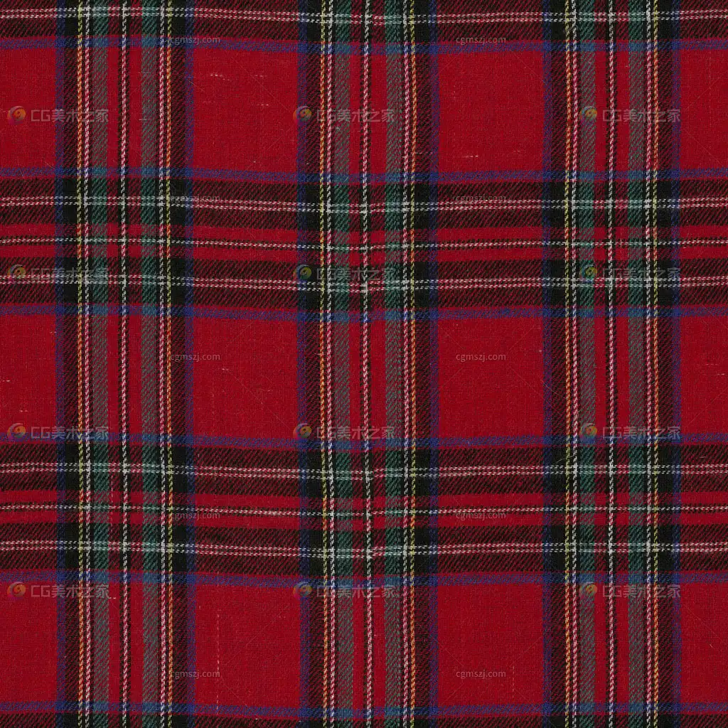 红底格纹织物贴图