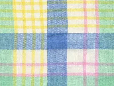 黄绿蓝格纹布料贴图