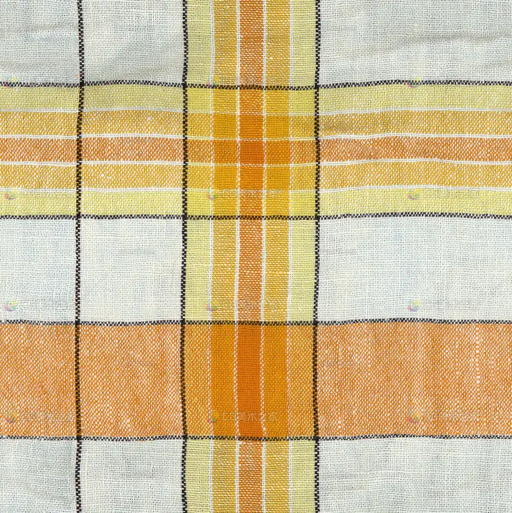 橙黄格纹布料贴图