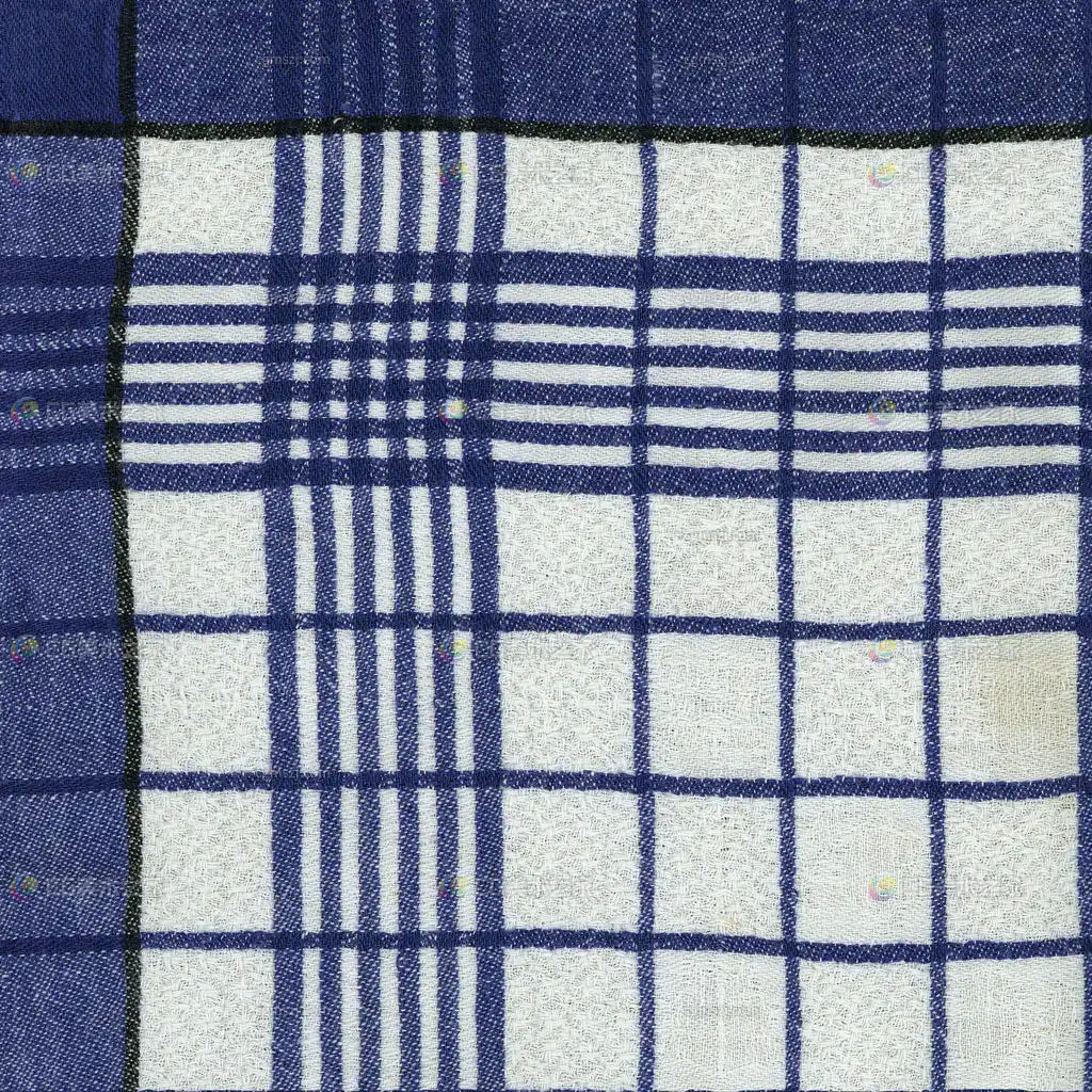 蓝白格纹布料纹理