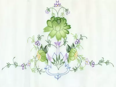 手绘花卉图案布料贴图