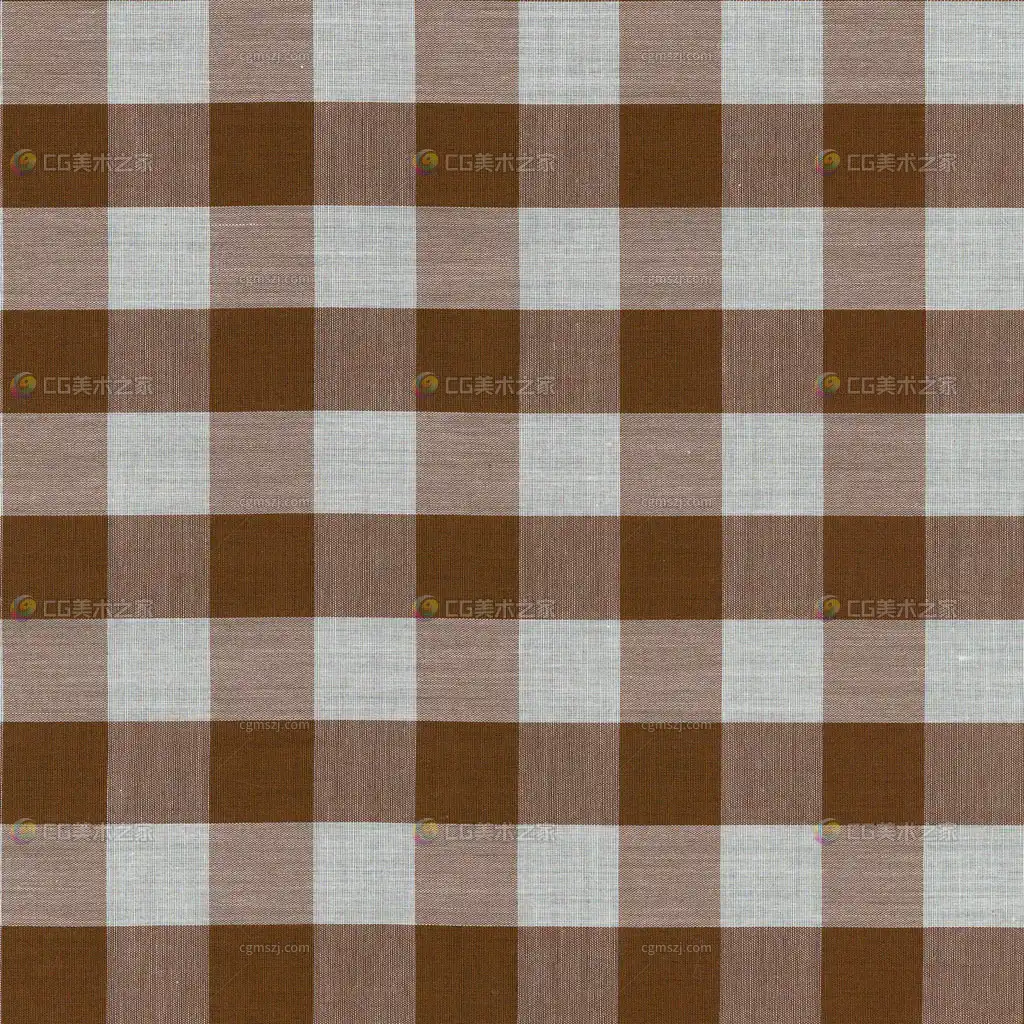 棕白格纹布料贴图