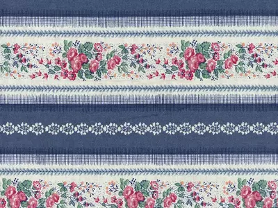 蓝底花卉条纹织物贴图