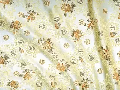 中式花卉纹样丝绸贴图