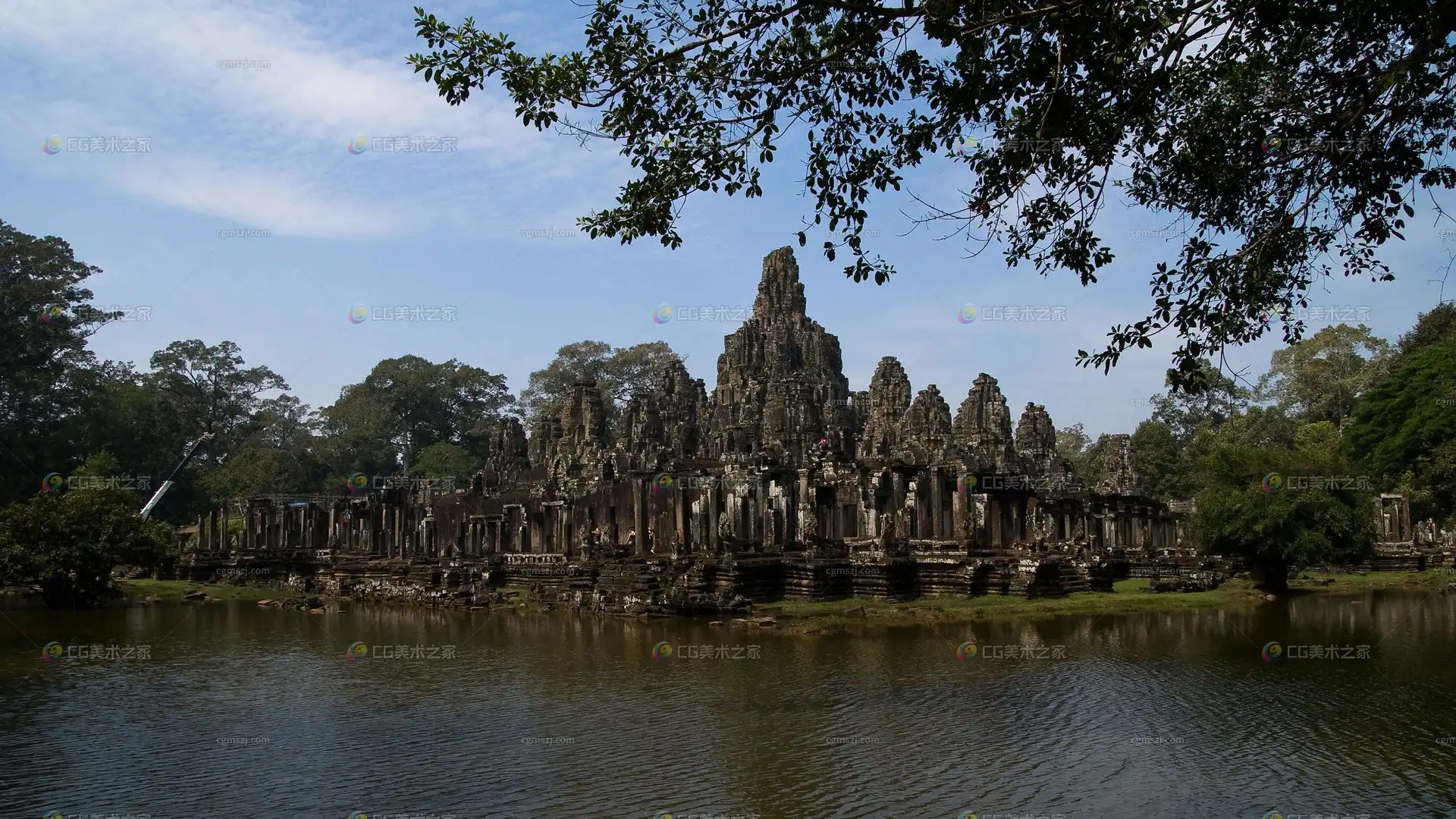 水边古寺庙贴图