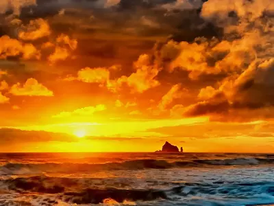 海上日落景观贴图