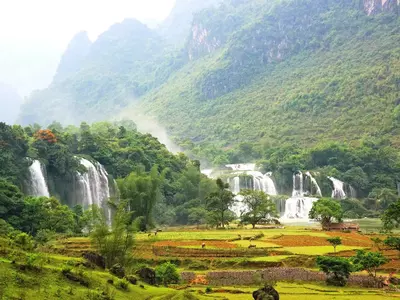 山水瀑布田园贴图