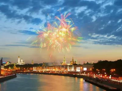城市烟花夜景贴图