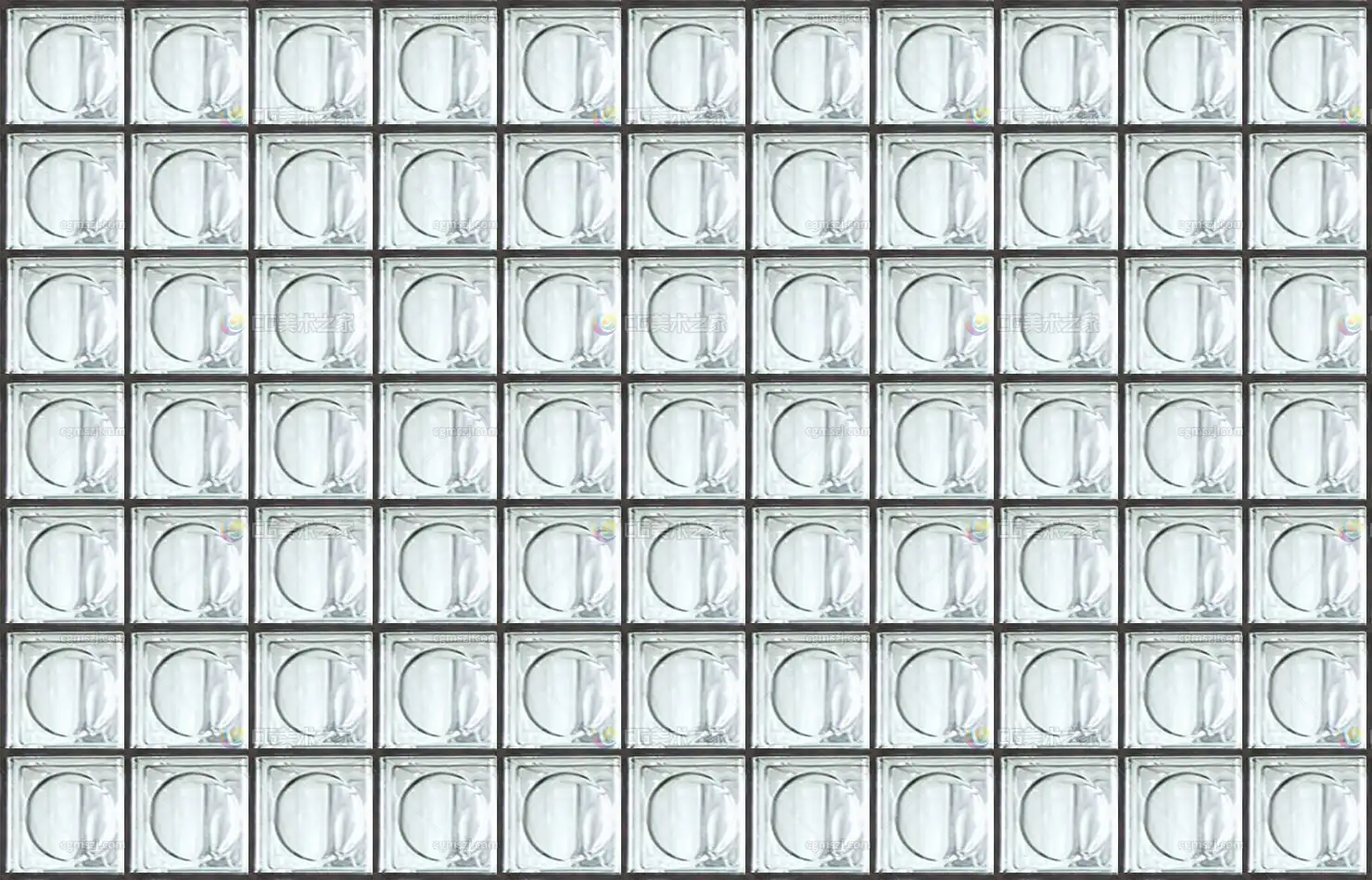 圆形图案玻璃方块贴图 