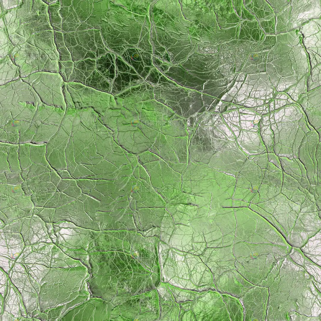 绿色裂纹纹理玻璃贴图