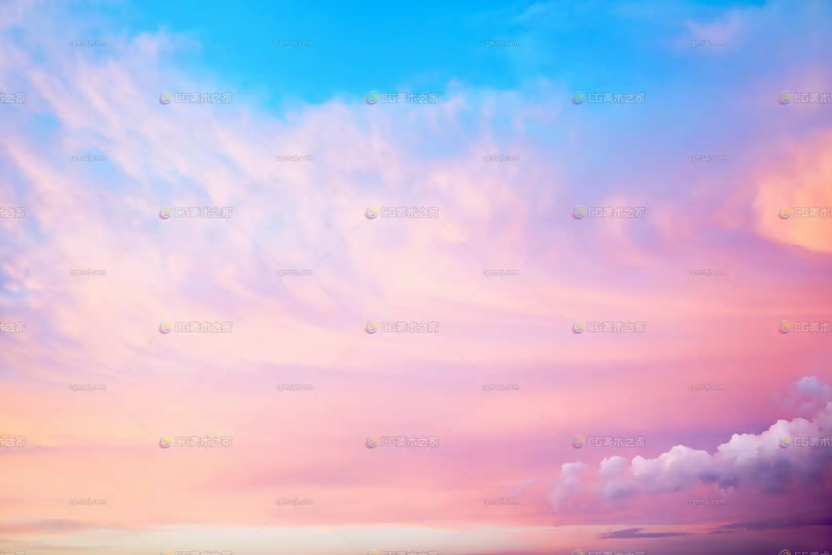 粉蓝渐变云霞贴图