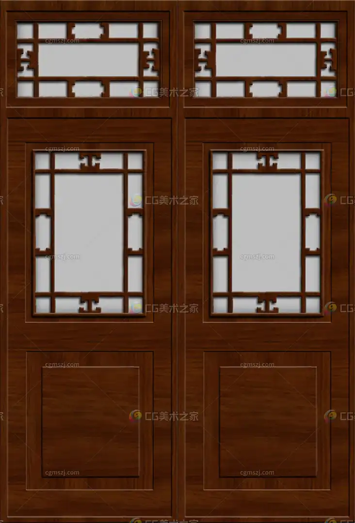 中式木门窗贴图