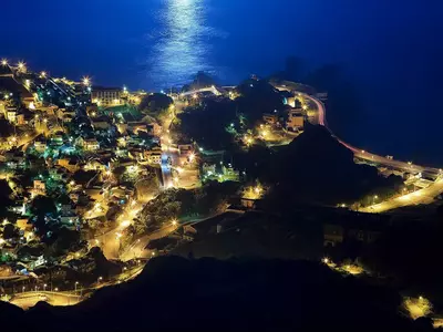 海滨小镇夜景贴图