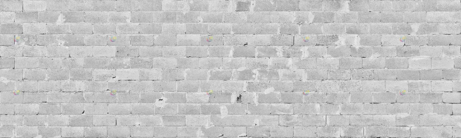 灰白混凝土砖墙纹理贴图
