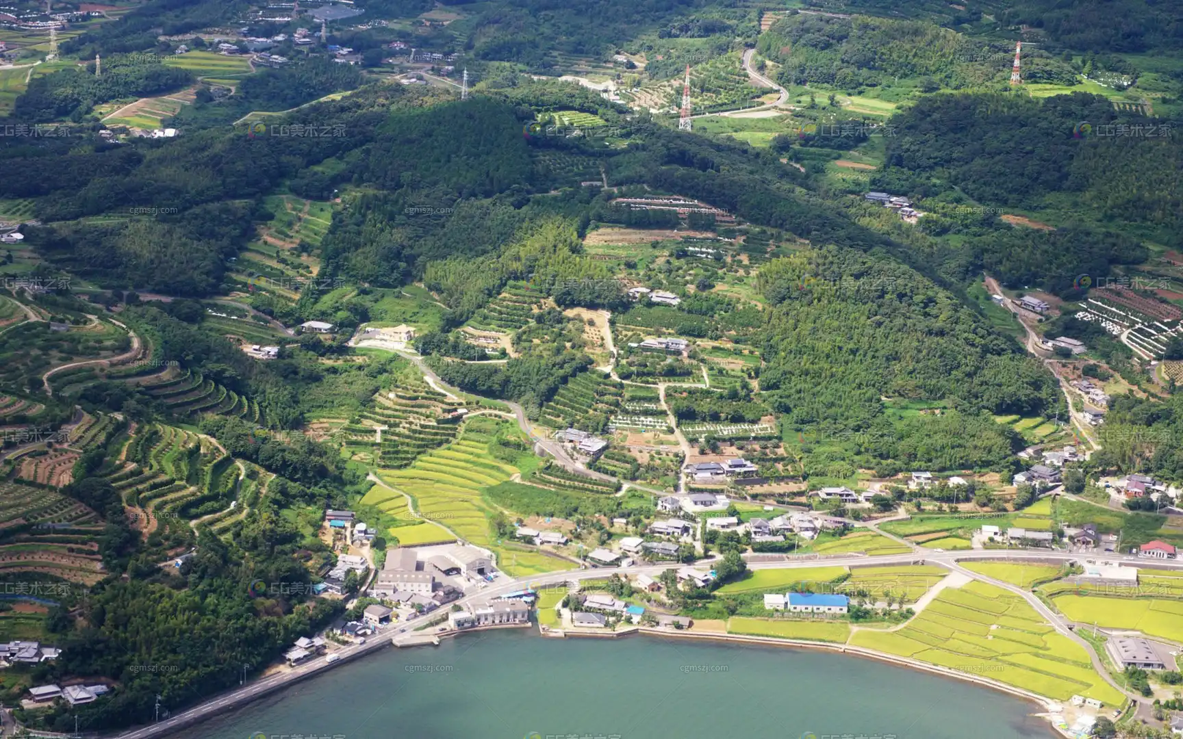 山水田园航拍贴图