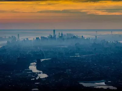 城市黄昏天际线贴图