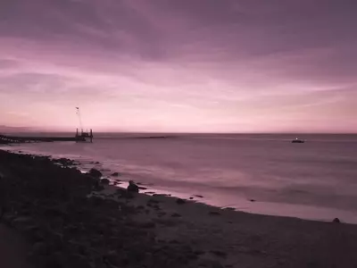 粉紫海岸黄昏贴图