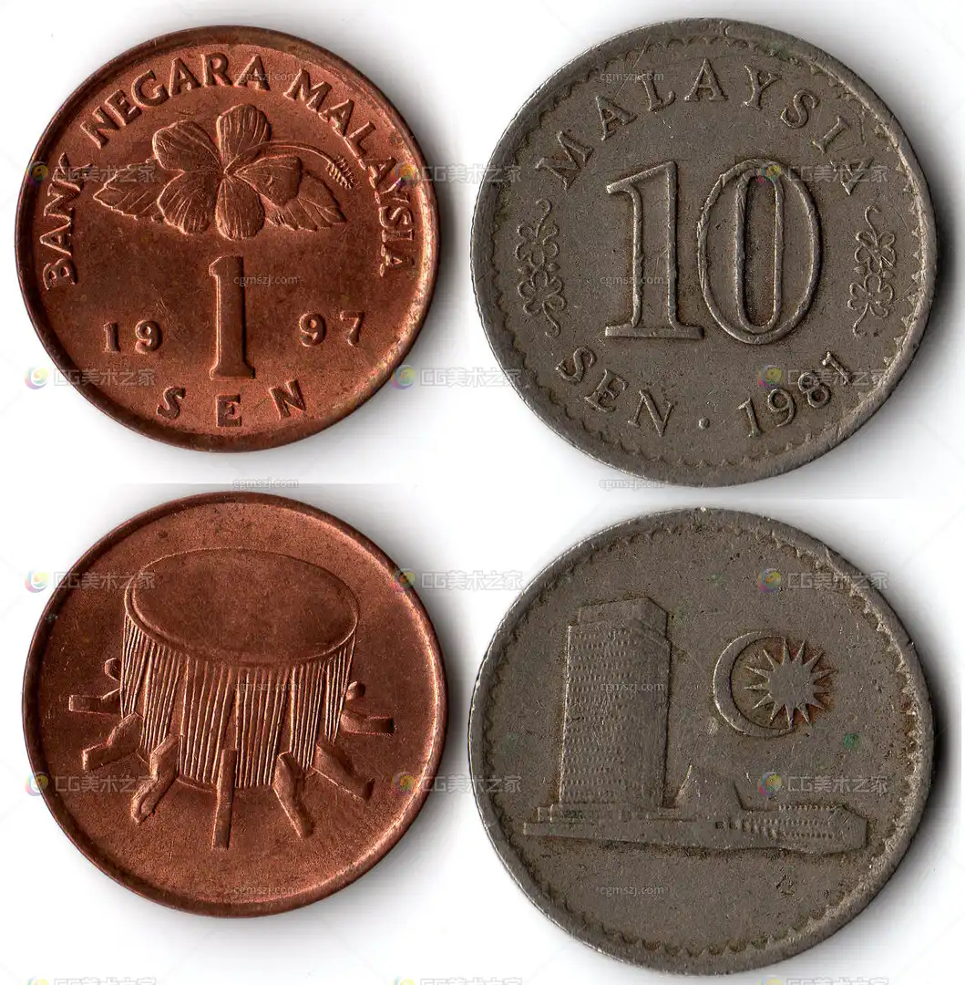 马来西亚硬币写实贴图