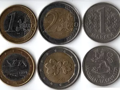 欧元与芬兰硬币贴图