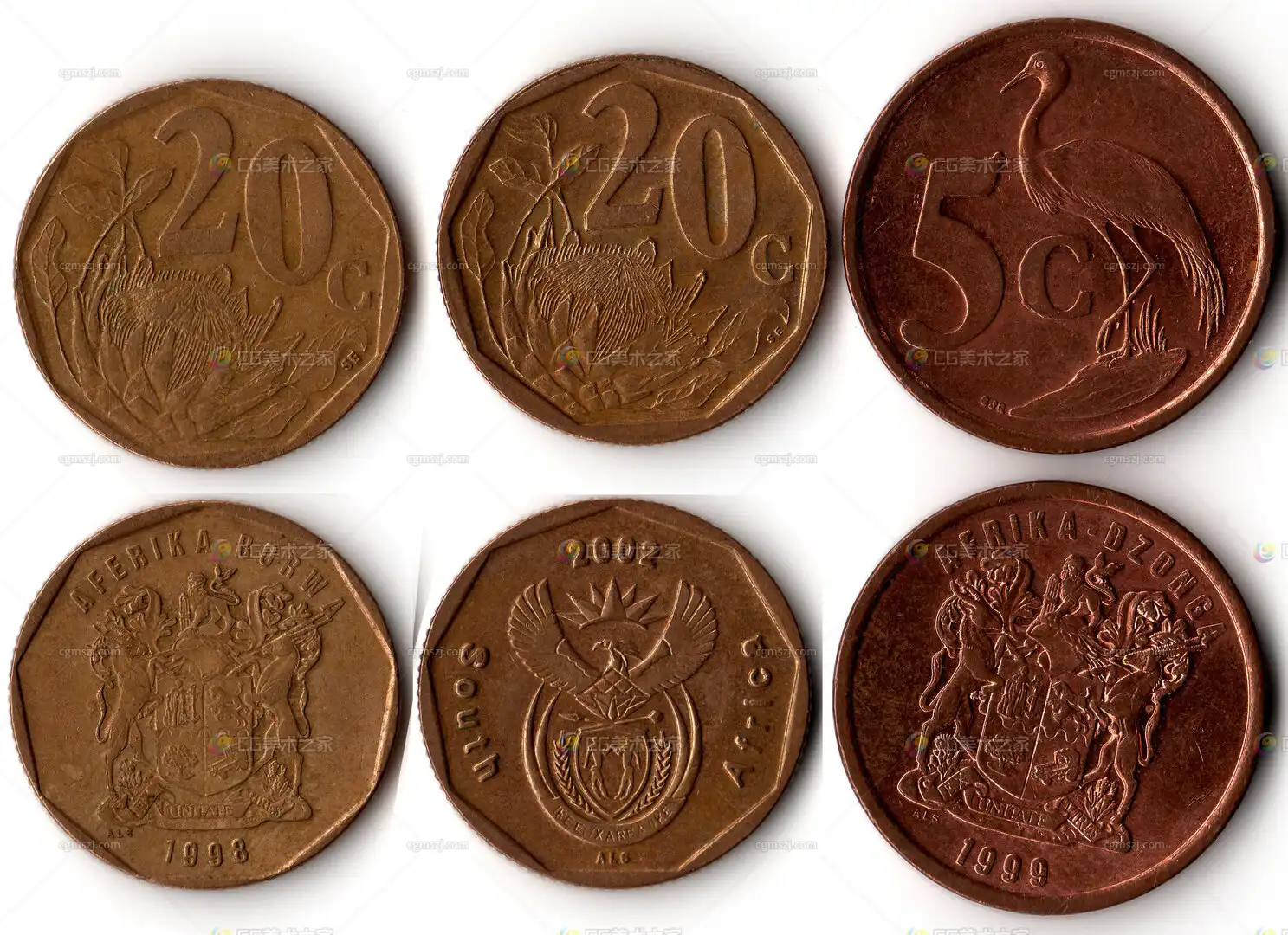 南非硬币写实贴图