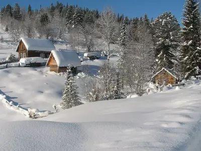 雪乡木屋群贴图