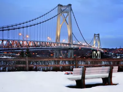 雪夜大桥景观贴图