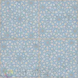 浅蓝几何花纹瓷砖纹理贴图