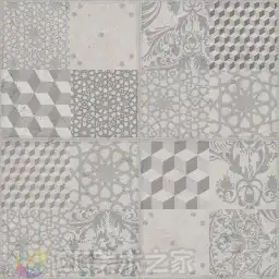 灰调拼贴花纹瓷砖纹理贴图