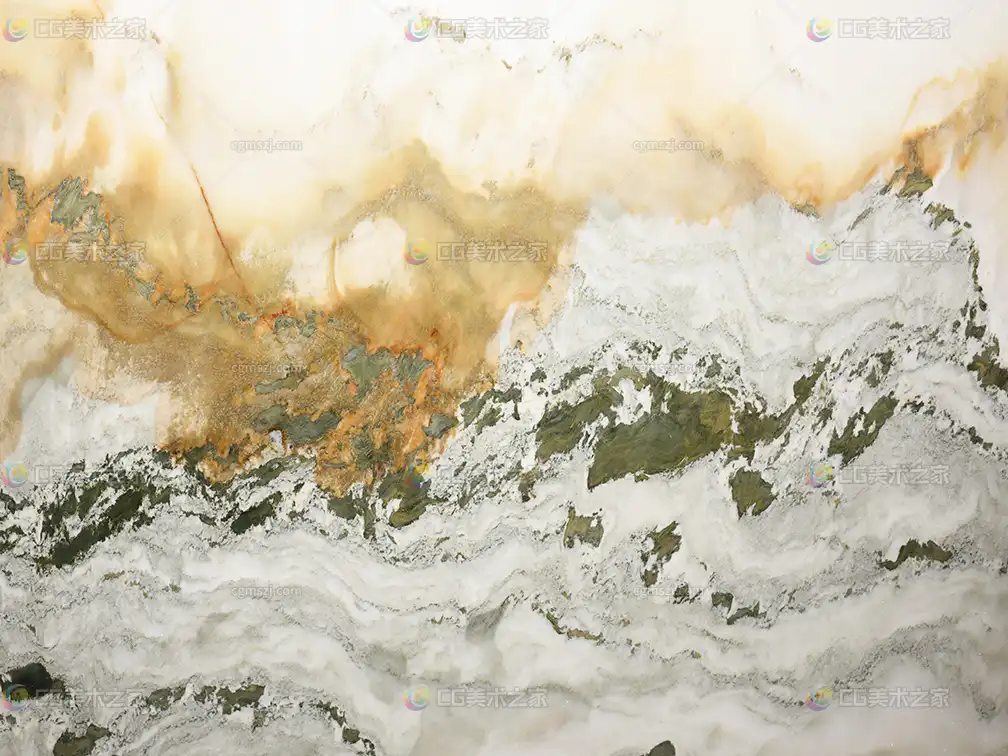 白橙绿纹大理石纹理贴图