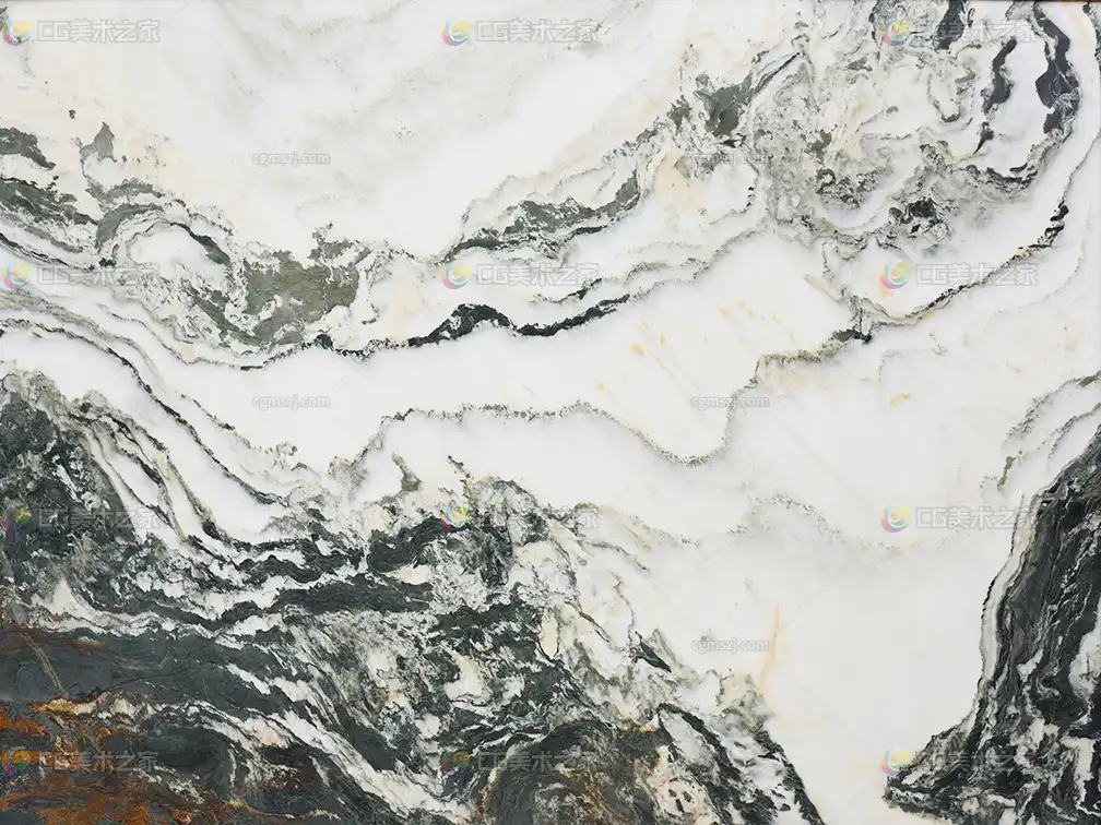 黑白灰山水纹大理石纹理贴图