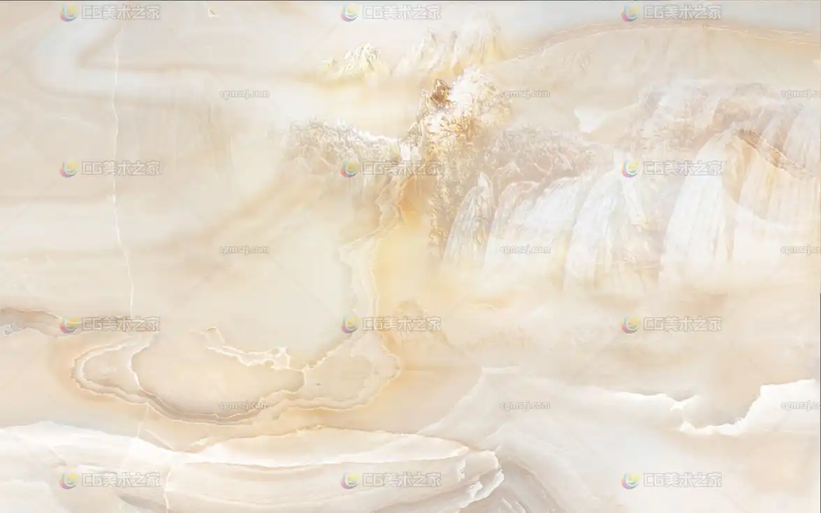 米白棕山水纹玉石纹理贴图