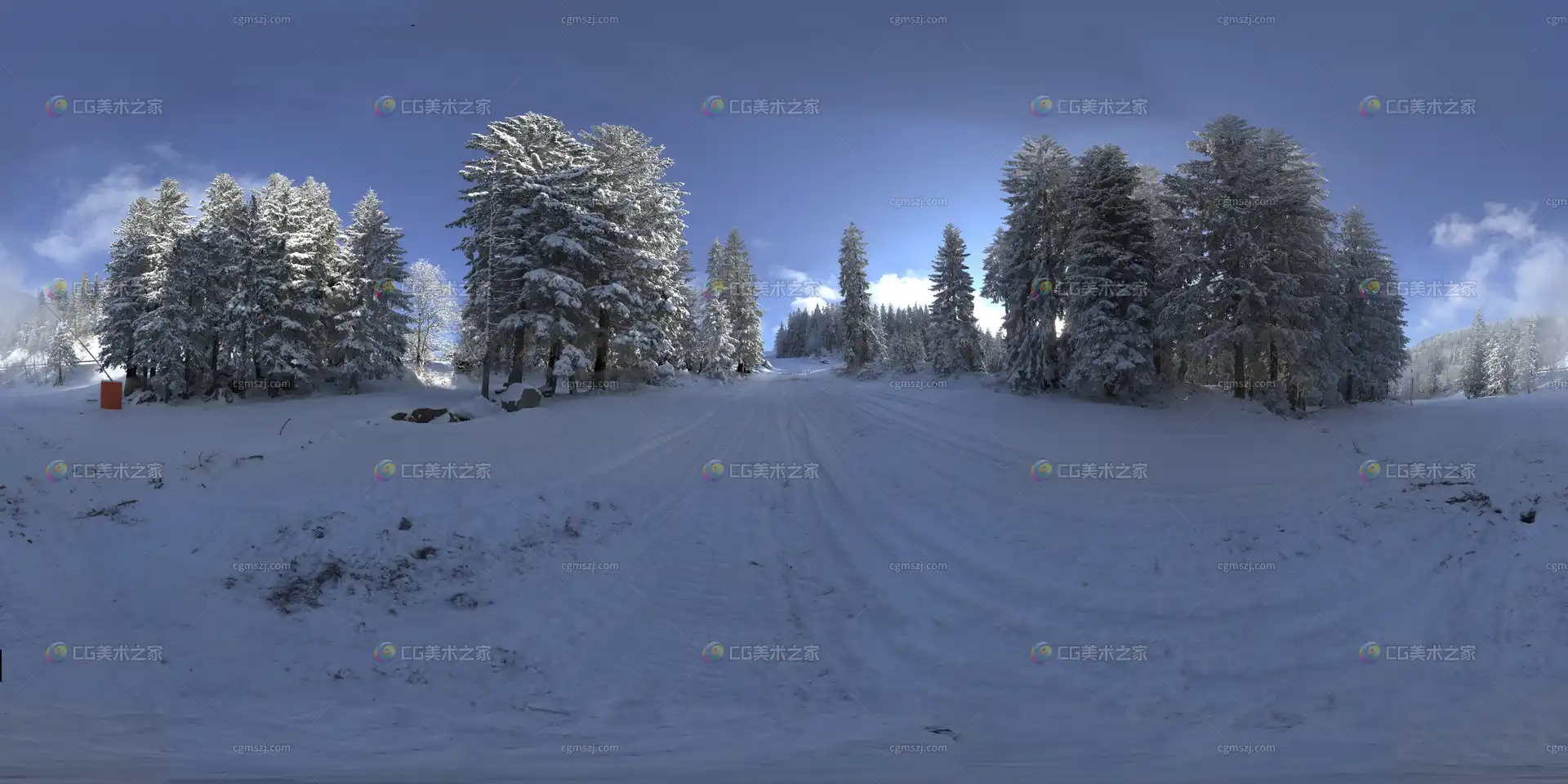 雪景松林风景贴图