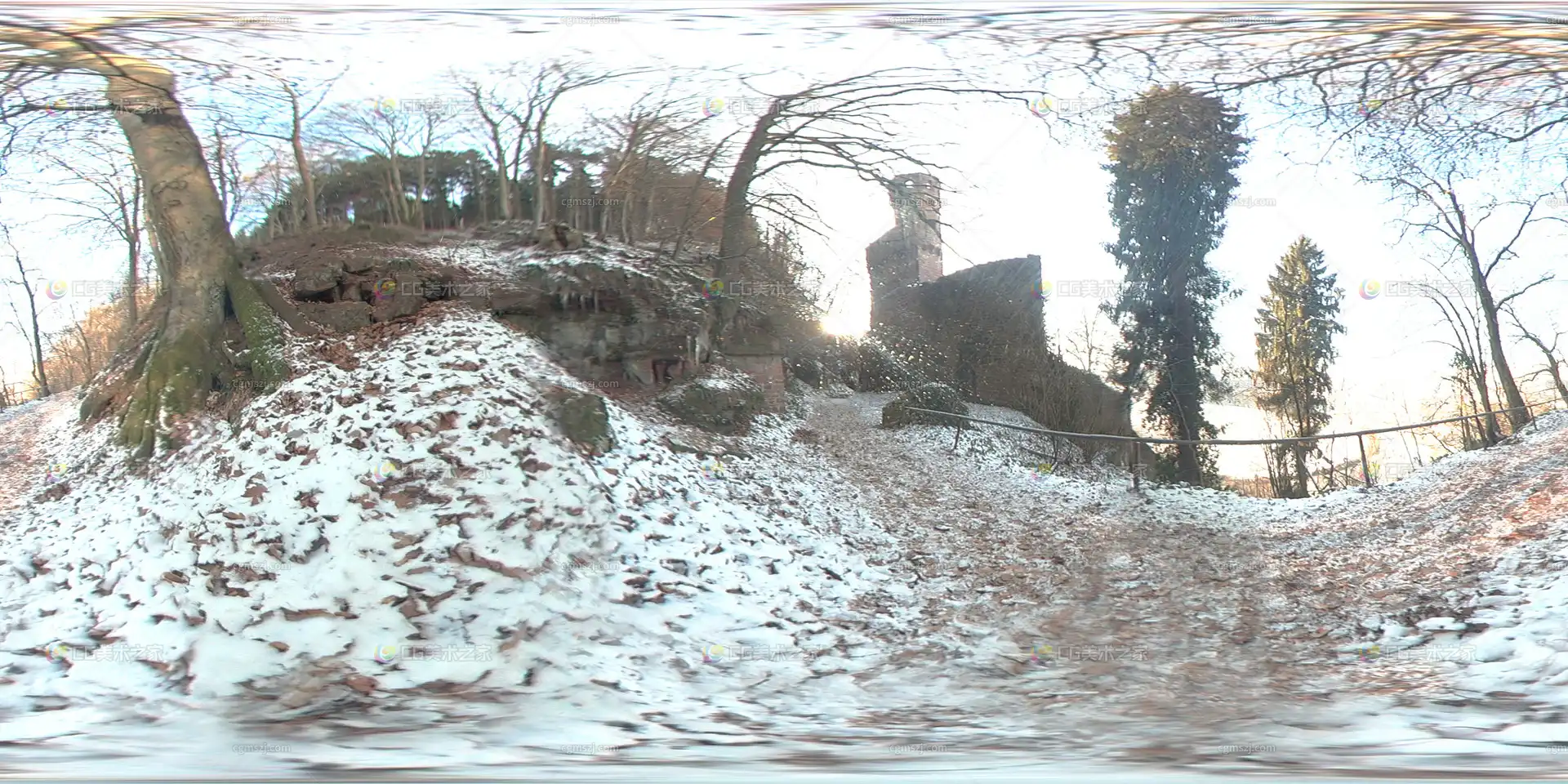 雪景古堡遗迹贴图