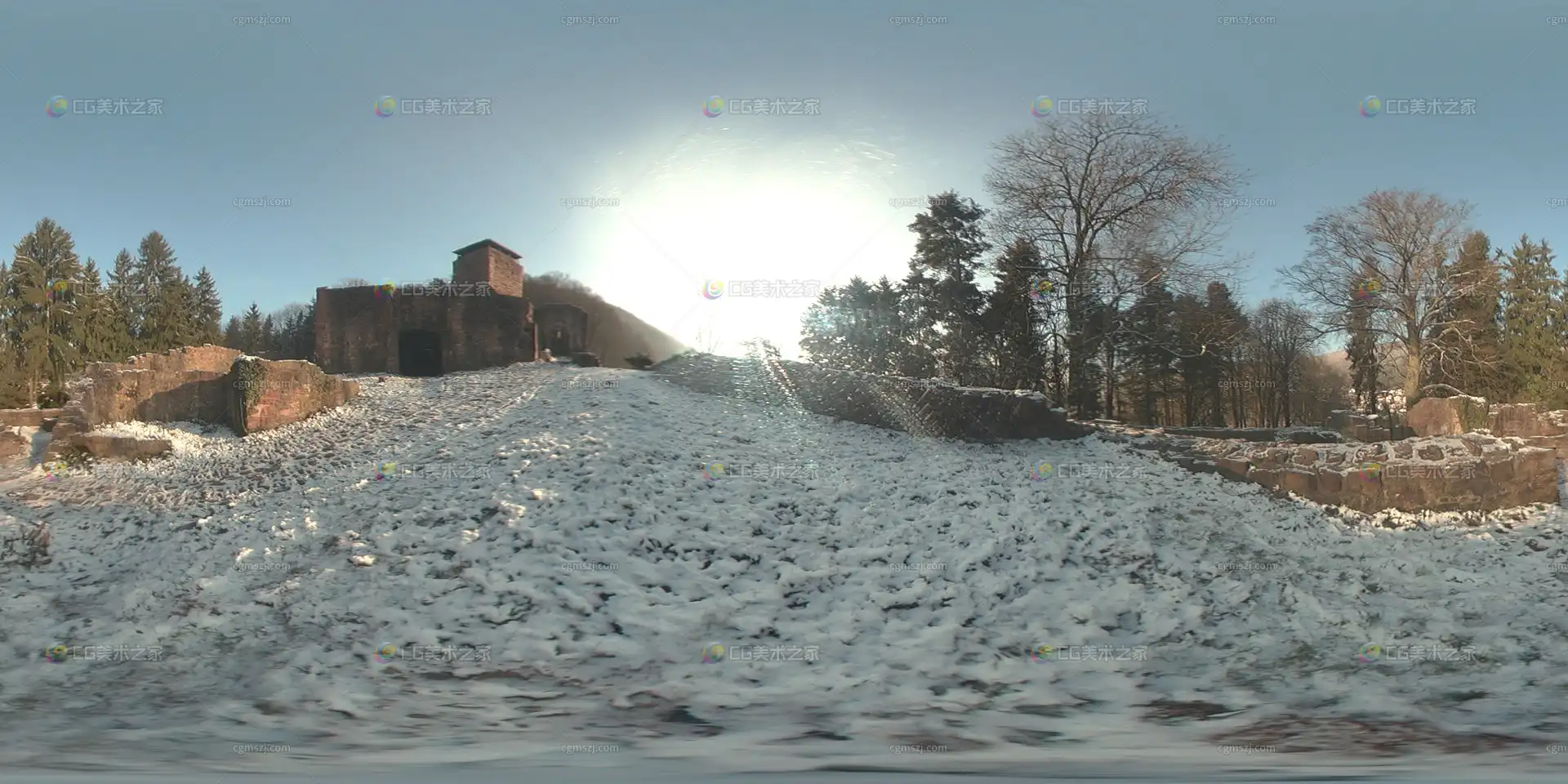 雪景古堡贴图