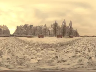 复古雪景公园风景贴图