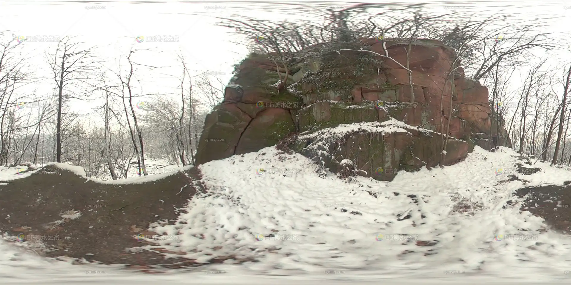 冬日山石雪景贴图