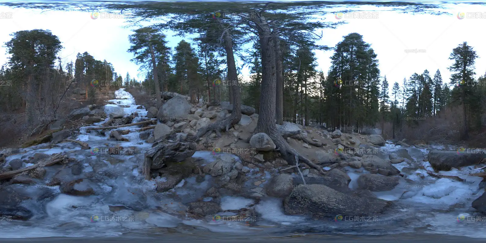 山林冰溪景观贴图