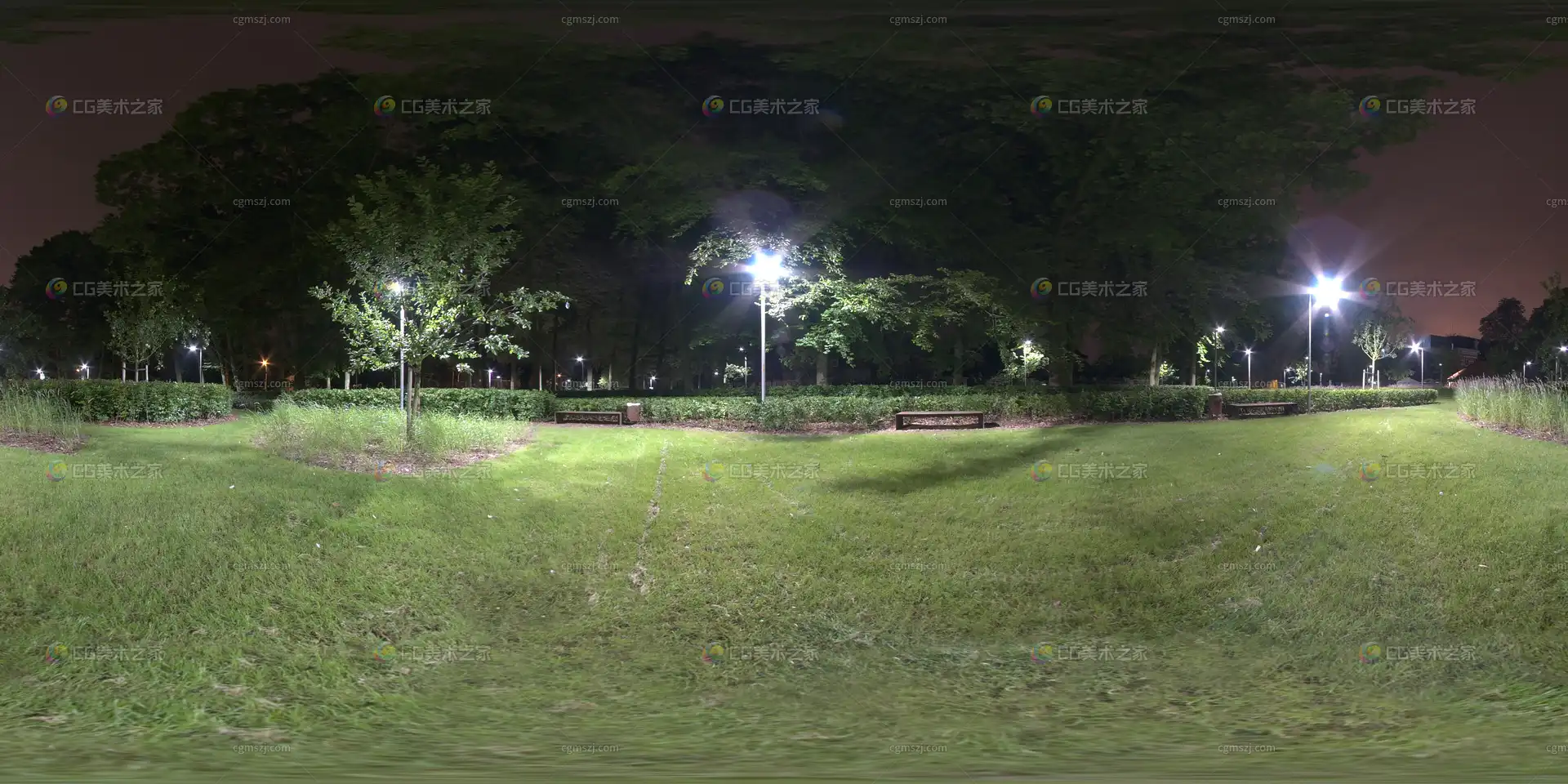 夜晚公园景观贴图