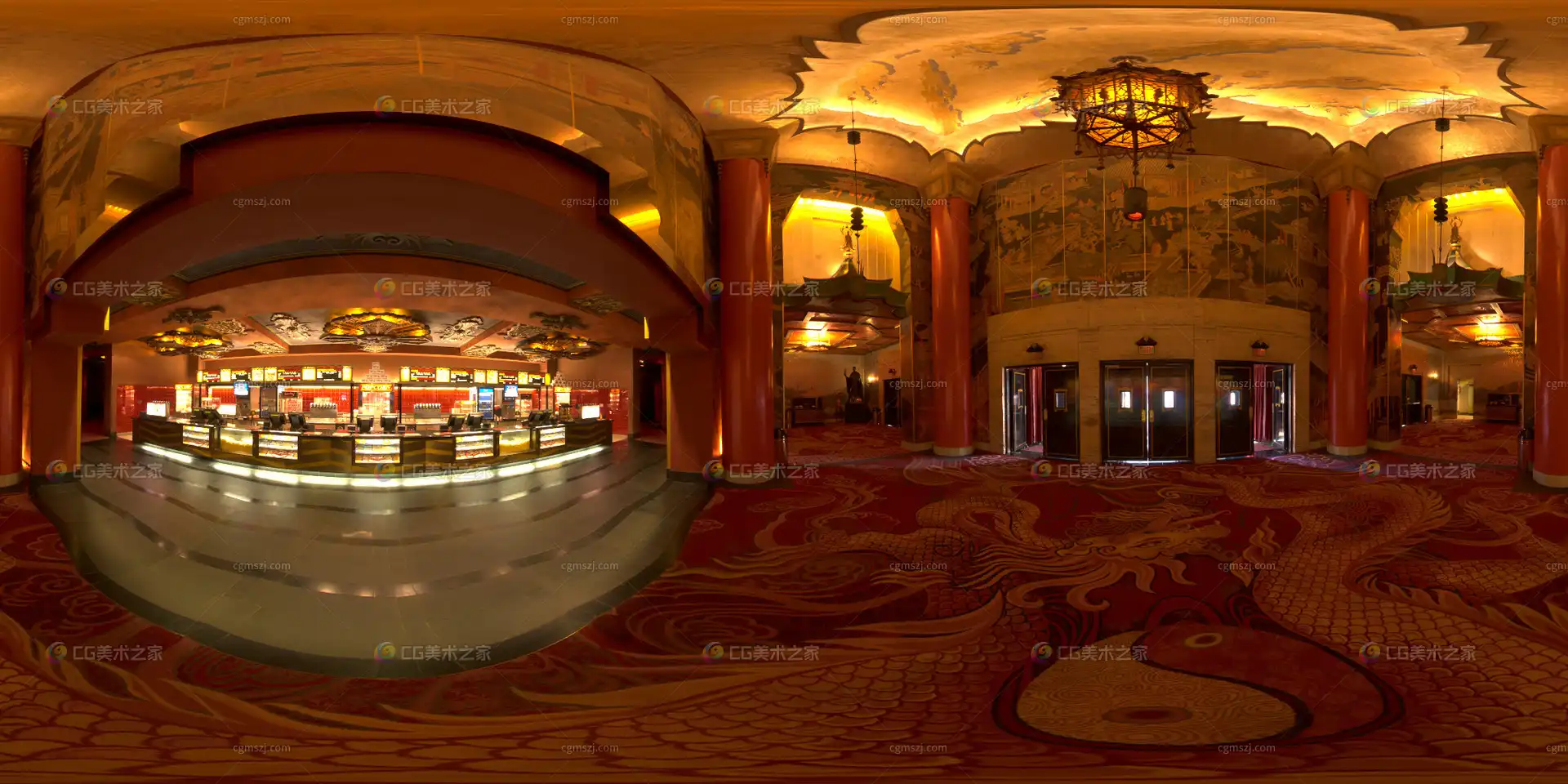 中式大厅景观贴图