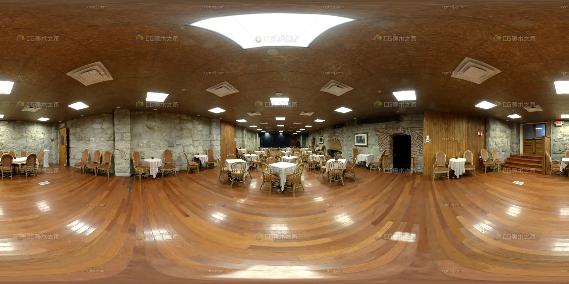 复古餐厅景观贴图