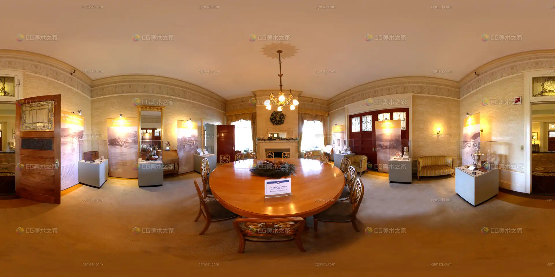 复古展厅景观贴图