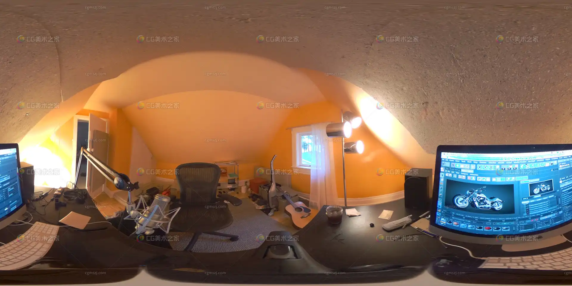 工作室室内景观贴图