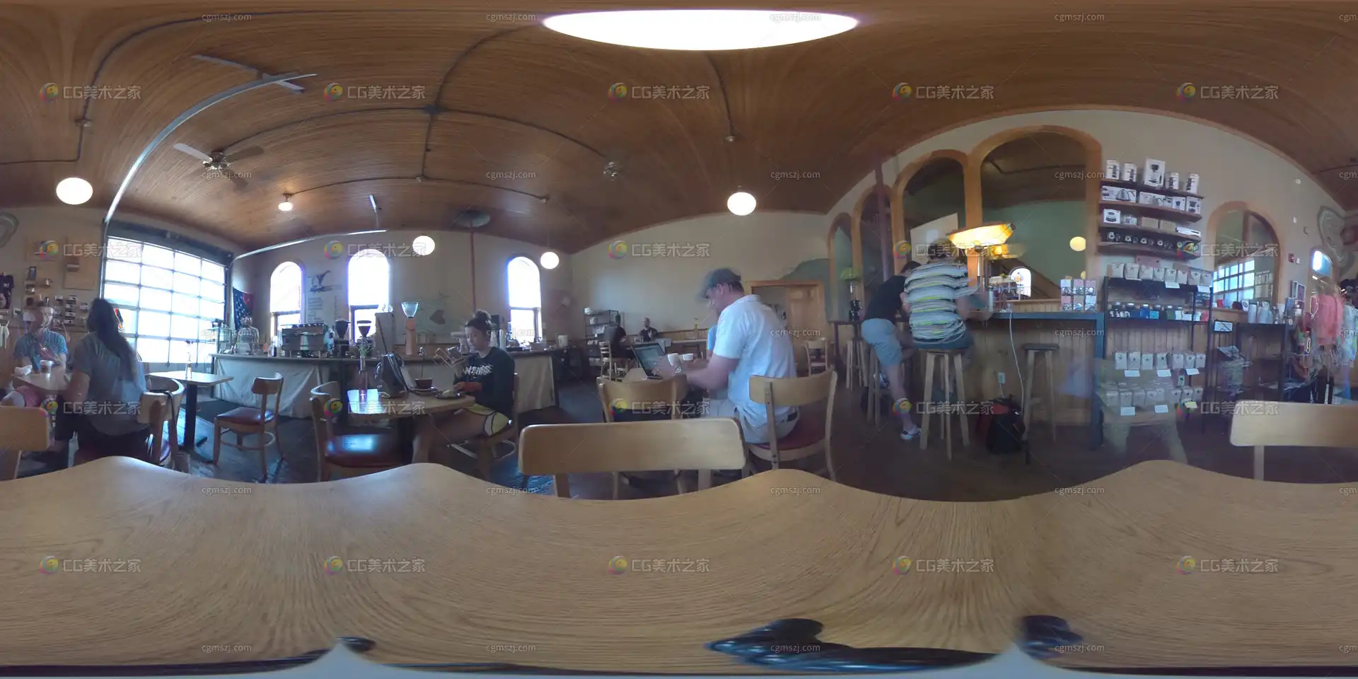 复古咖啡馆全景贴图