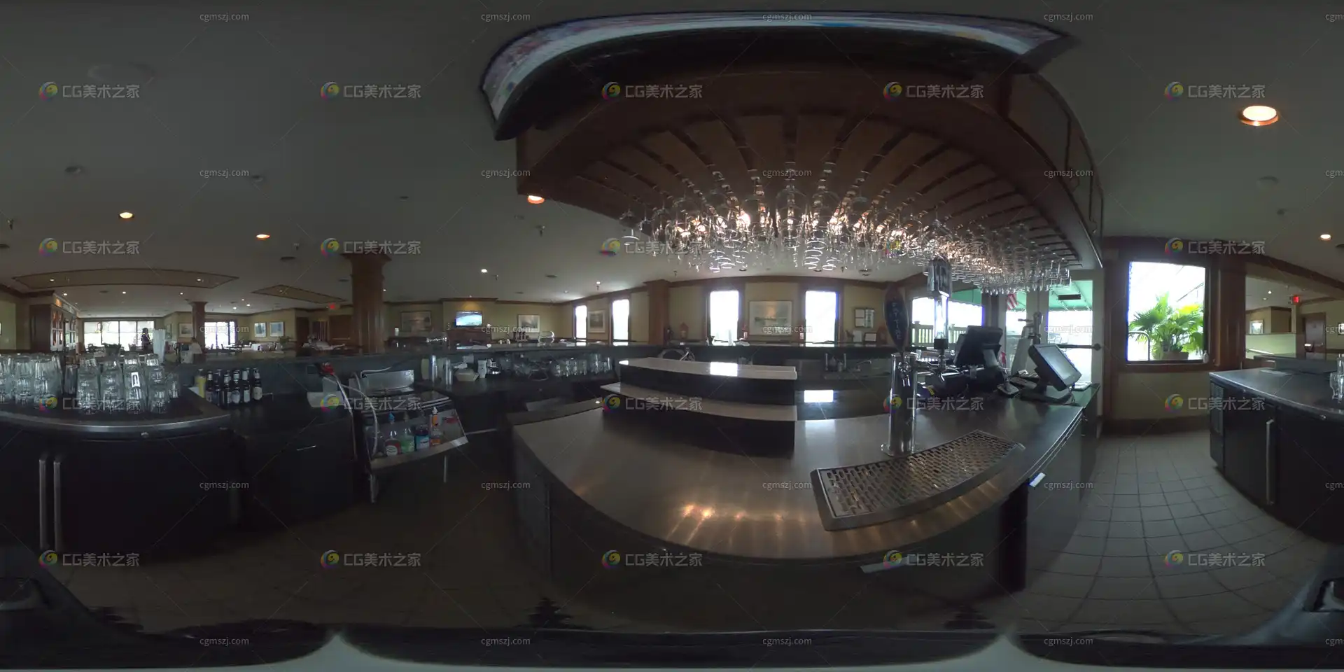 现代酒吧全景贴图