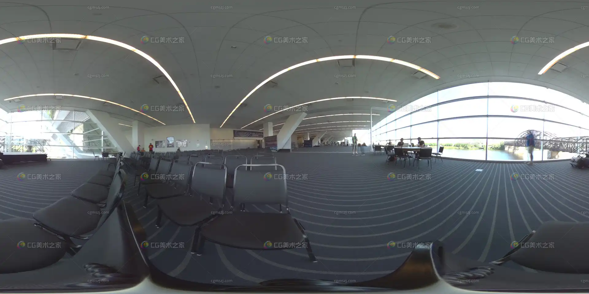 现代大型公共空间全景贴图