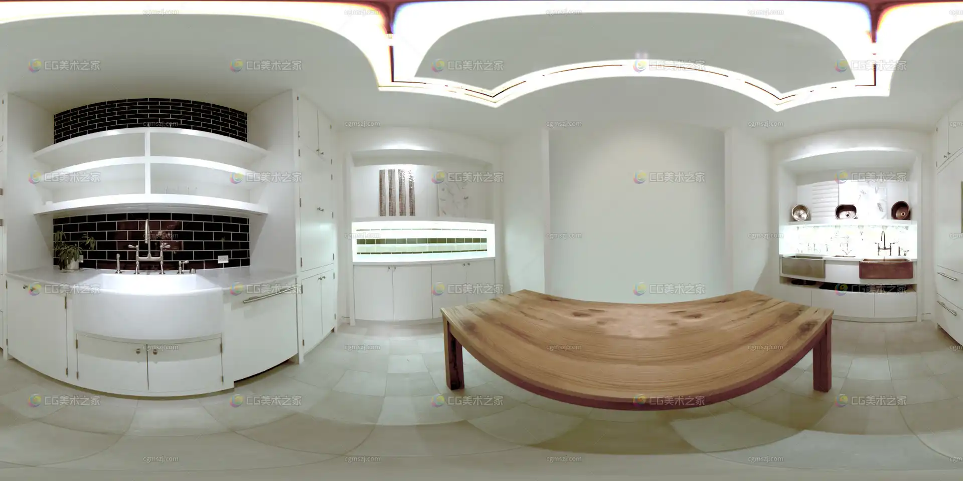 现代厨房全景贴图