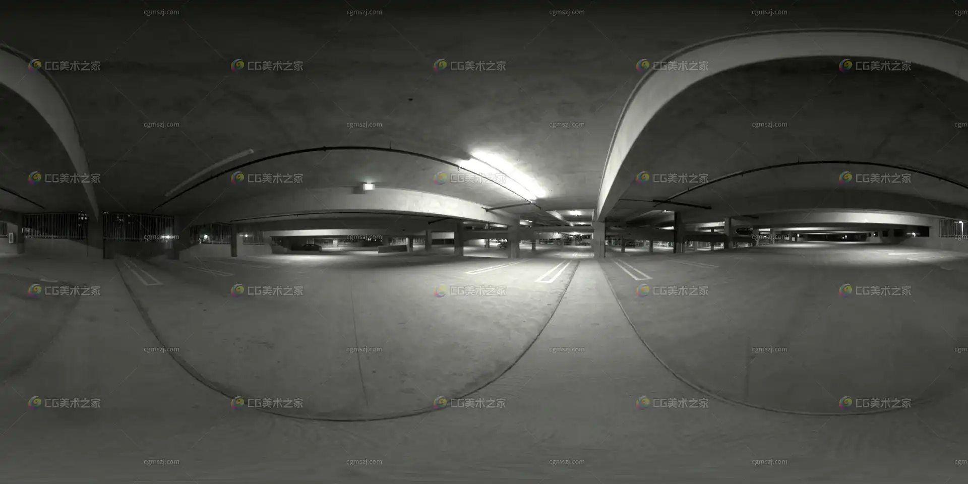 地下停车场全景贴图