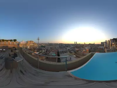 天台泳池全景贴图