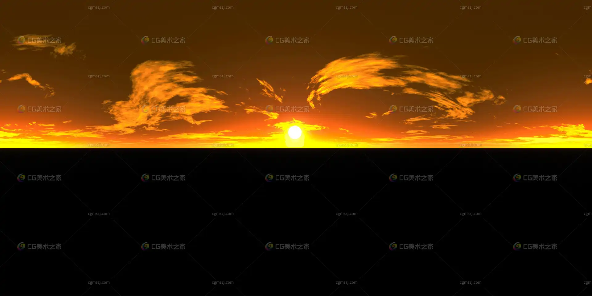 昏暗天空全景贴图 